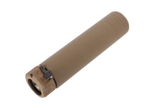 SureFire's FDE SOCOM 7.62 MINI2 Compact quick detach carbine Silencer is compatible with SureFire Fast Attach muzzle brakes and flash hiders